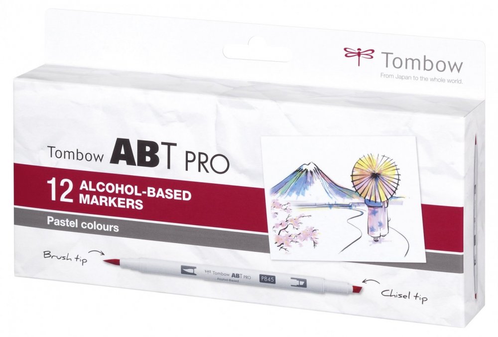 Tombow Set obostranih flomastera na bazi alkohola ABT PRO – Pastel colors, 12 kom.